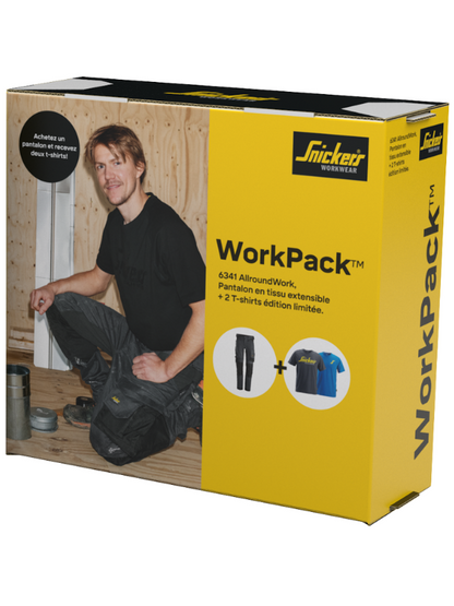 Pack Snickers Pantalon 6341 GRIS + 2 Tee-shirts